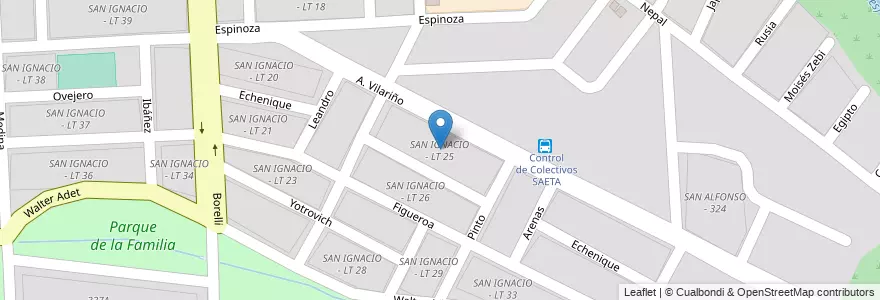 Mapa de ubicacion de SAN IGNACIO - LT 25 en アルゼンチン, サルタ州, Capital, Municipio De Salta, Salta.