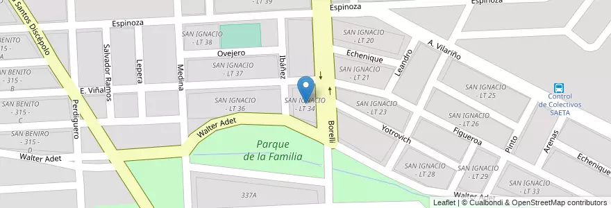 Mapa de ubicacion de SAN IGNACIO - LT 34 en Arjantin, Salta, Capital, Municipio De Salta, Salta.