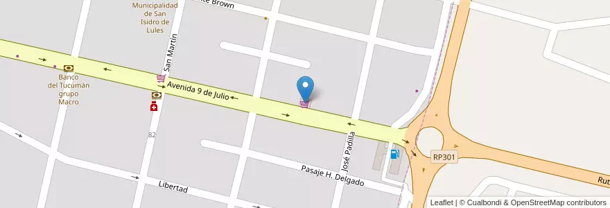 Mapa de ubicacion de San Isidro en Argentinien, Tucumán, Departamento Lules, Municipio De Lules, San Isidro De Lules.