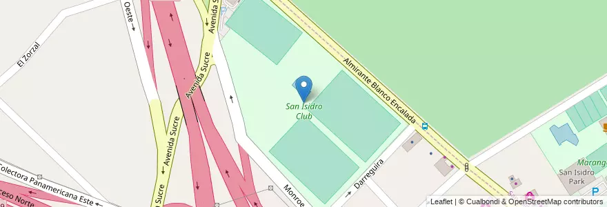 Mapa de ubicacion de San Isidro Club en 아르헨티나, 부에노스아이레스주, Partido De San Isidro, Boulogne Sur Mer.
