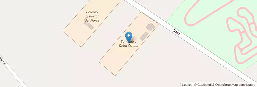 Mapa de ubicacion de San Isidro Delta School en アルゼンチン, ブエノスアイレス州, Partido De Tigre, Benavídez.