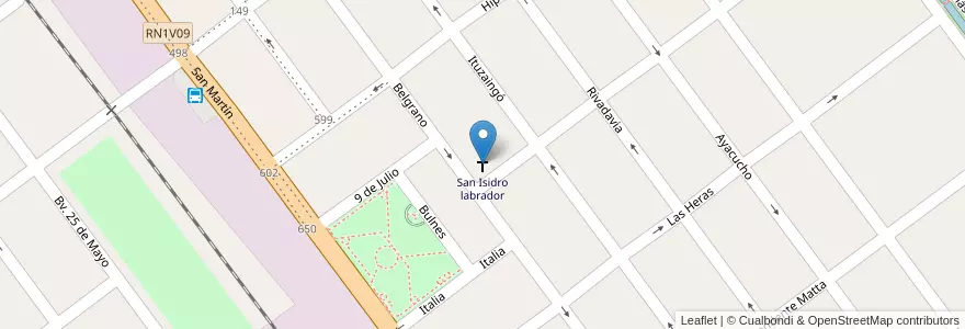 Mapa de ubicacion de San Isidro labrador en アルゼンチン, コルドバ州, Departamento Río Segundo, Pedanía Impira, Municipio De Oncativo, Oncativo.