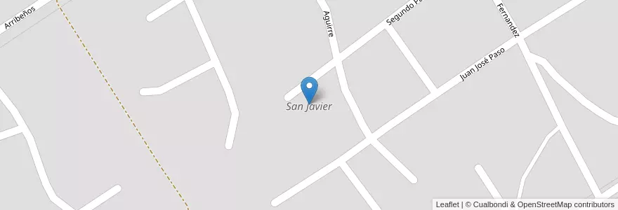 Mapa de ubicacion de San Javier en الأرجنتين, Santiago Del Estero, Departamento Banda, La Banda.