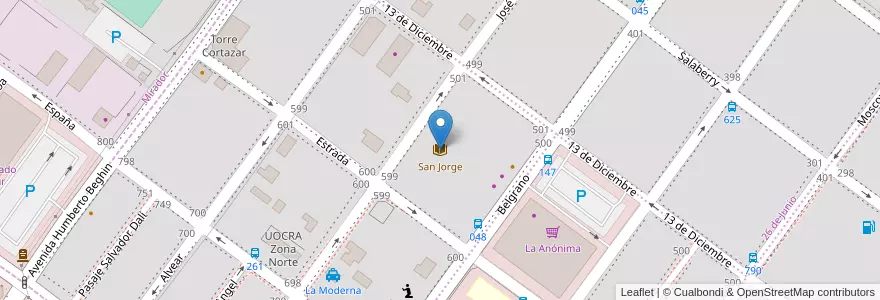 Mapa de ubicacion de San Jorge en アルゼンチン, サンタクルス州, チリ, Mercado De La Ciudad, Deseado, Caleta Olivia.