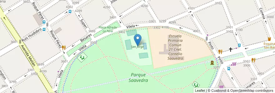 Mapa de ubicacion de San Jorge, Saavedra en アルゼンチン, Ciudad Autónoma De Buenos Aires, Comuna 12, ブエノスアイレス.