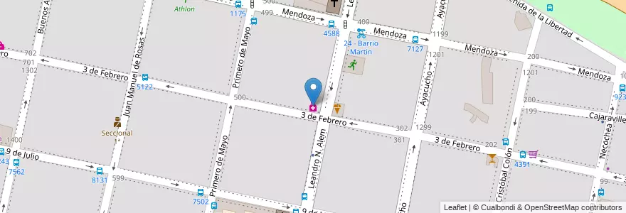 Mapa de ubicacion de San Jorge en 아르헨티나, Santa Fe, Departamento Rosario, Municipio De Rosario, 로사리오.