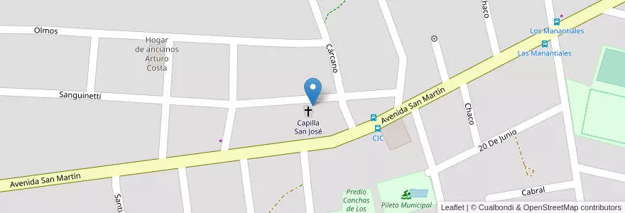 Mapa de ubicacion de San José en アルゼンチン, コルドバ州, Departamento Punilla, Pedanía Dolores, Municipio De La Cumbre.