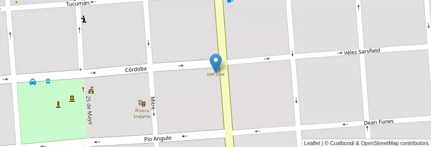 Mapa de ubicacion de san jose en Argentinië, Córdoba, Departamento Unión, Pedanía Bell Ville, Municipio De Bell Ville, Bell Ville.