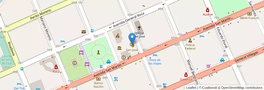 Mapa de ubicacion de San José en Arjantin, Şili, Neuquén, Departamento Lácar, Municipio De San Martín De Los Andes, San Martín De Los Andes.