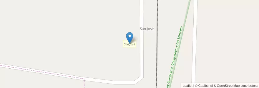 Mapa de ubicacion de San José en アルゼンチン, チリ, メンドーサ州, Departamento Lavalle, Distrito Laguna Del Rosario.
