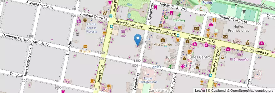 Mapa de ubicacion de San José en الأرجنتين, سانتا في, Departamento Rosario, Municipio De Funes, Funes.