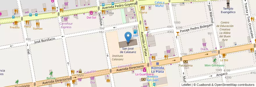 Mapa de ubicacion de San José de Calasanz, Caballito en Argentinië, Ciudad Autónoma De Buenos Aires, Buenos Aires, Comuna 6.
