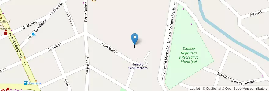 Mapa de ubicacion de San José Gabriel del Rosario en アルゼンチン, コルドバ州, Departamento San Alberto, Villa Cura Brochero, Pedanía Tránsito, Municipio De Villa Cura Brocheroa.