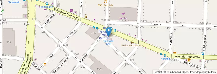 Mapa de ubicacion de San Jose GNC, Villa Ortuzar en 아르헨티나, Ciudad Autónoma De Buenos Aires, 부에노스아이레스, Comuna 15.