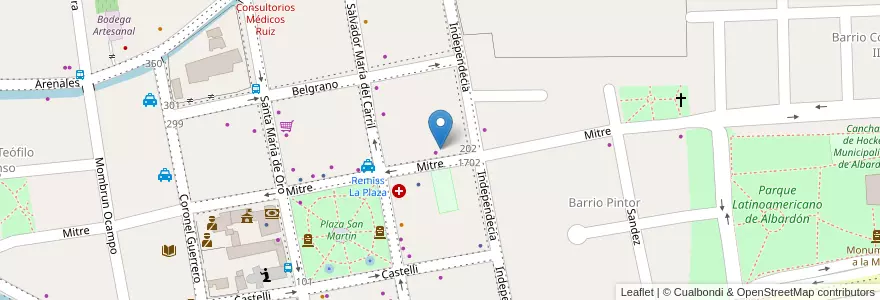 Mapa de ubicacion de San Juan Servicios en Argentina, San Juan, Chile, Albardón.