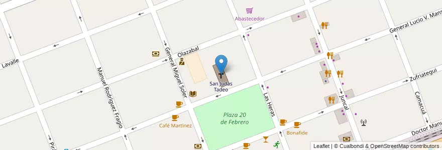 Mapa de ubicacion de San Judas Tadeo en Argentinië, Buenos Aires, Partido De Ituzaingó, Ituzaingó.