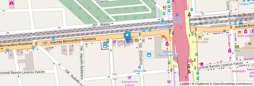 Mapa de ubicacion de San Justo Moto's en Arjantin, Buenos Aires, Partido De Tres De Febrero, Ciudadela.