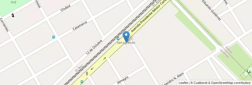 Mapa de ubicacion de San Lorenzo en Argentina, Buenos Aires, Partido De Ezeiza, La Unión.