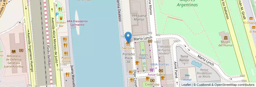 Mapa de ubicacion de San Luca, Puerto Madero en Аргентина, Буэнос-Айрес, Comuna 1, Буэнос-Айрес.