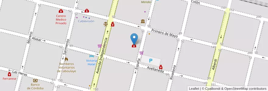 Mapa de ubicacion de San Lucas en 阿根廷, Córdoba, Departamento Presidente Roque Sáenz Peña, Pedanía La Amarga, Municipio De Laboulaye, Laboulaye.