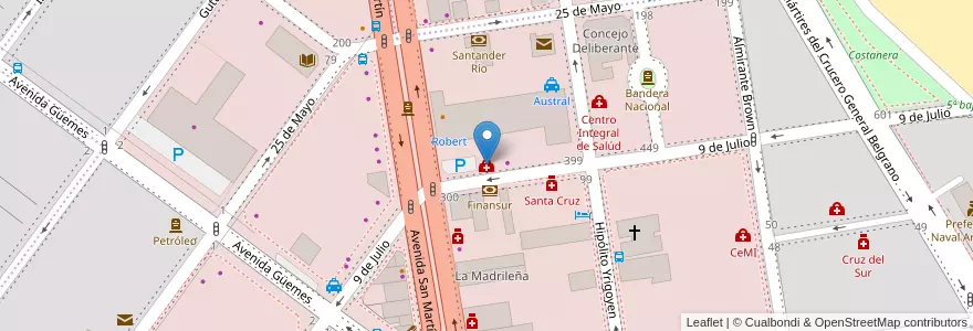 Mapa de ubicacion de San Lucas en アルゼンチン, サンタクルス州, チリ, Mercado De La Ciudad, Deseado, Caleta Olivia.