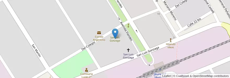 Mapa de ubicacion de San Luis Gonzaga en Arjantin, Buenos Aires, Partido De Luján.