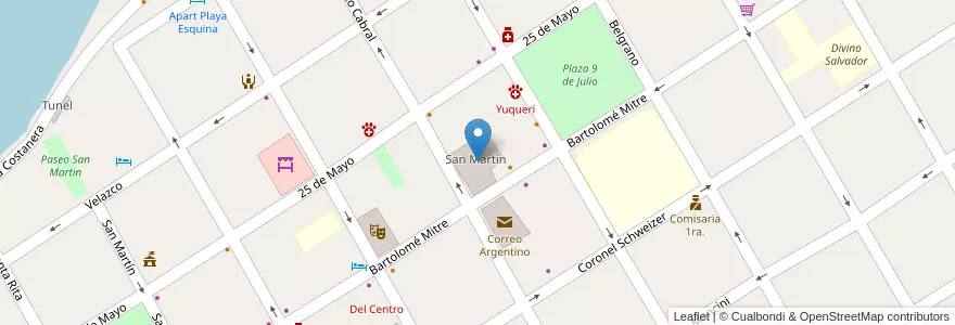 Mapa de ubicacion de San Martin en Arjantin, Corrientes, Departamento Esquina, Municipio De Esquina.