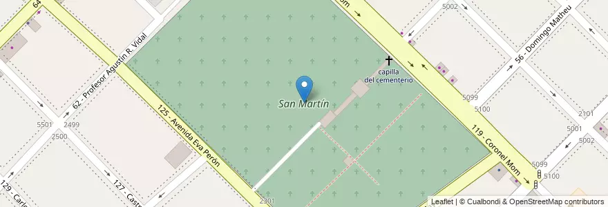 Mapa de ubicacion de San Martín en Аргентина, Буэнос-Айрес, Partido De General San Martín, Villa Lynch.
