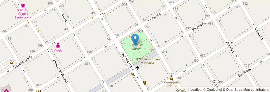 Mapa de ubicacion de SAN MARTIN en Аргентина, Буэнос-Айрес, Partido De Quilmes, Quilmes.