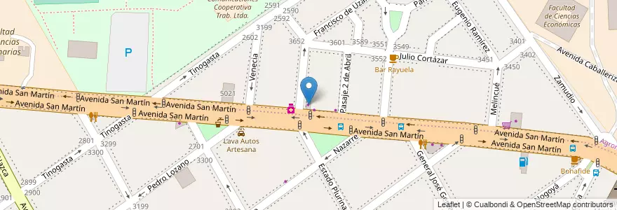 Mapa de ubicacion de San Martin Automotres, Agronomia en Argentine, Ciudad Autónoma De Buenos Aires, Buenos Aires, Comuna 15.