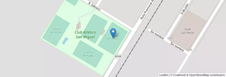 Mapa de ubicacion de San Miguel en Arjantin, Buenos Aires, Partido De General Las Heras, General Las Heras.