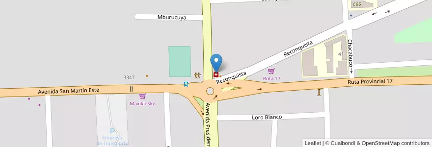 Mapa de ubicacion de San Miguel en 아르헨티나, Misiones, Departamento Eldorado, Municipio De Eldorado, Eldorado.
