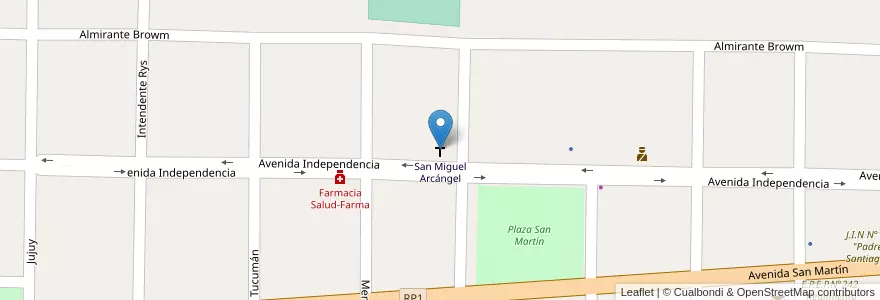 Mapa de ubicacion de San Miguel Arcángel en アルゼンチン, フォルモサ州, Departamento Pirané, Municipio De Mayor Vicente Villafañe.