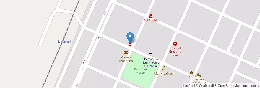 Mapa de ubicacion de San Miguel Arcangel en الأرجنتين, San Luis, Chacabuco, Municipio De Naschel.