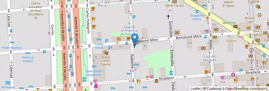 Mapa de ubicacion de San Miguel Arcángel, San Nicolas en Argentine, Ciudad Autónoma De Buenos Aires, Comuna 1, Buenos Aires.