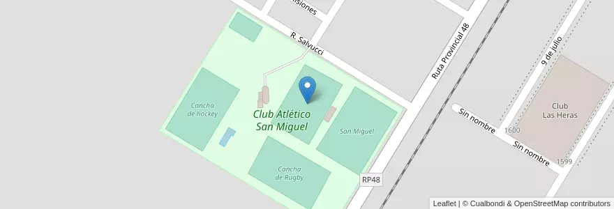 Mapa de ubicacion de San Miguel entrenamiento en Arjantin, Buenos Aires, Partido De General Las Heras, General Las Heras.