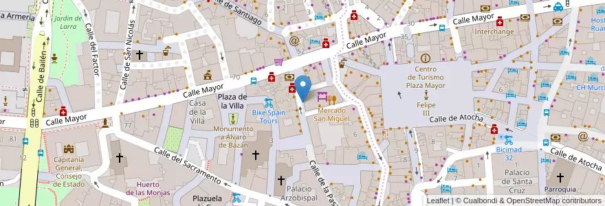 Mapa de ubicacion de SAN MIGUEL, PLAZA, DE,7 en Spanien, Autonome Gemeinschaft Madrid, Autonome Gemeinschaft Madrid, Área Metropolitana De Madrid Y Corredor Del Henares, Madrid.