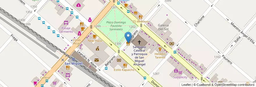 Mapa de ubicacion de San Miguel Plaza en 아르헨티나, 부에노스아이레스주, Partido De San Miguel, San Miguel.