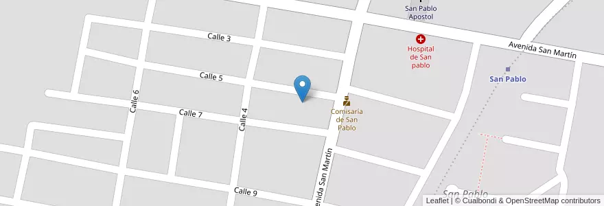Mapa de ubicacion de San Pablo en Argentine, Tucumán, Departamento Lules, Municipio De San Pablo Y Villa Nougués.