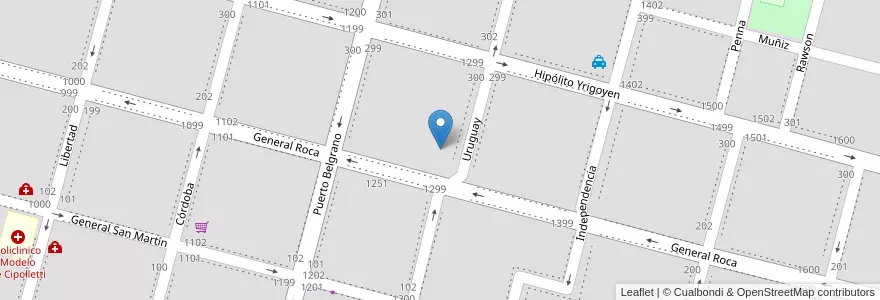 Mapa de ubicacion de San Pablo en 아르헨티나, 칠레, 리오네그로주, Cipolletti, Departamento General Roca.