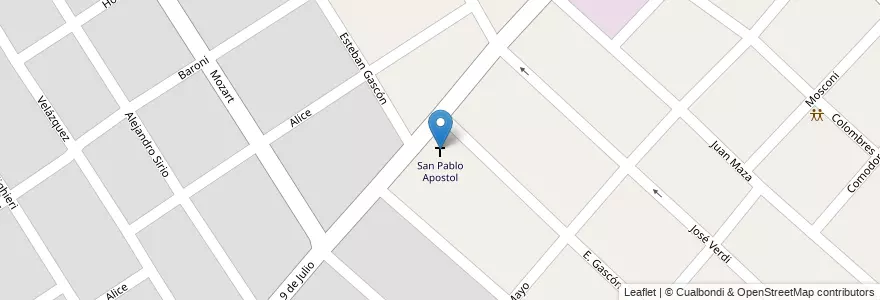 Mapa de ubicacion de San Pablo Apostol en 阿根廷, 布宜诺斯艾利斯省, Partido De Malvinas Argentinas, Los Polvorines.