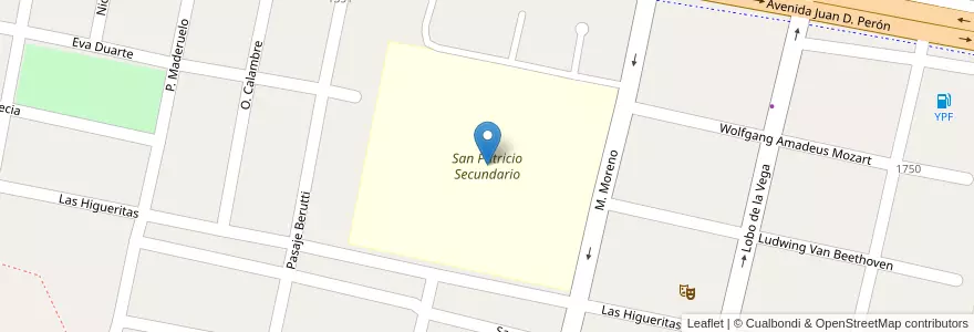Mapa de ubicacion de San Patricio Secundario en アルゼンチン, トゥクマン州, Departamento Yerba Buena, Yerba Buena.