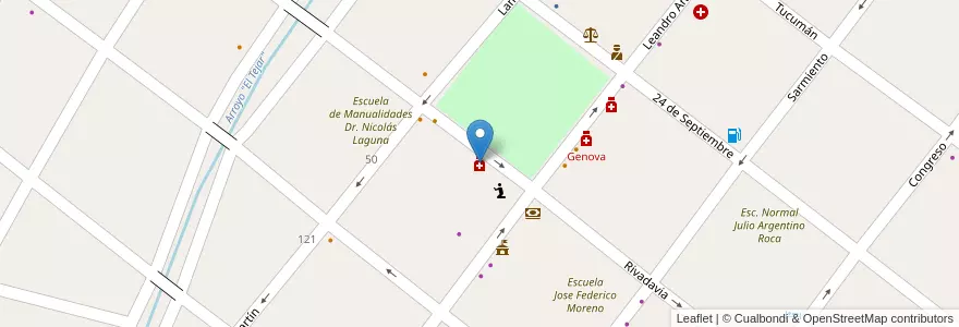 Mapa de ubicacion de San Pedro en Argentine, Tucumán, Departamento Monteros, Municipio De Monteros, Monteros.