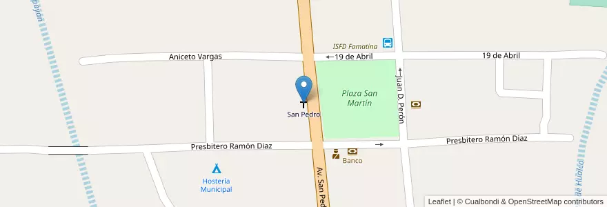 Mapa de ubicacion de San Pedro en آرژانتین, La Rioja, Departamento Famatina.