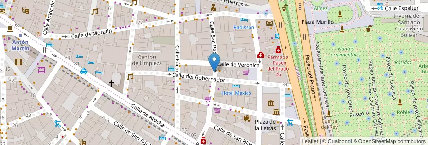 Mapa de ubicacion de SAN PEDRO, CALLE, DE,18 en Spain, Community Of Madrid, Community Of Madrid, Área Metropolitana De Madrid Y Corredor Del Henares, Madrid.