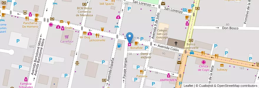 Mapa de ubicacion de San Ramon en Аргентина, Чили, Мендоса, Departamento Capital, Sección 2ª Barrio Cívico, Ciudad De Mendoza.