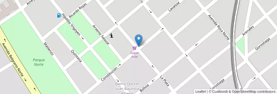 Mapa de ubicacion de San Roque en アルゼンチン, サンティアゴ・デル・エステロ州, Departamento Capital, Santiago Del Estero.