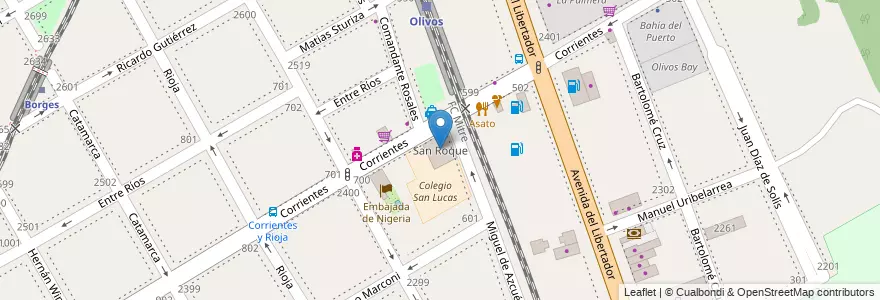 Mapa de ubicacion de San Roque en Argentina, Buenos Aires, Partido De Vicente López, Vicente López.