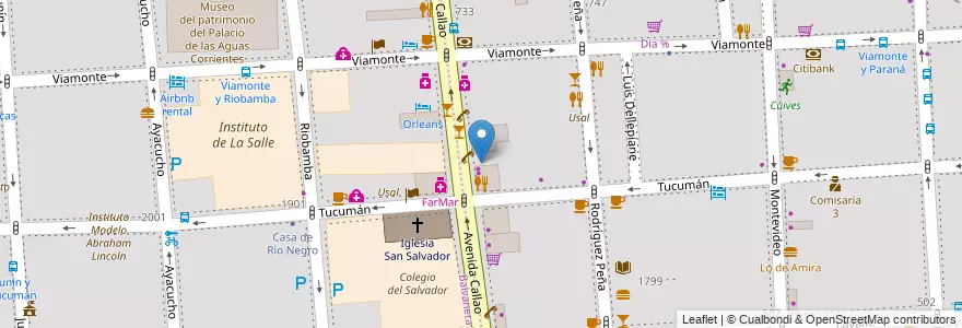Mapa de ubicacion de San Salvador, San Nicolas en آرژانتین, Ciudad Autónoma De Buenos Aires, Buenos Aires.