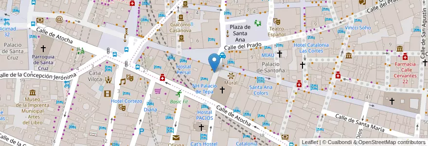 Mapa de ubicacion de SAN SEBASTIAN, CALLE, DE,2 en スペイン, マドリード州, Comunidad De Madrid, Área Metropolitana De Madrid Y Corredor Del Henares, Madrid.